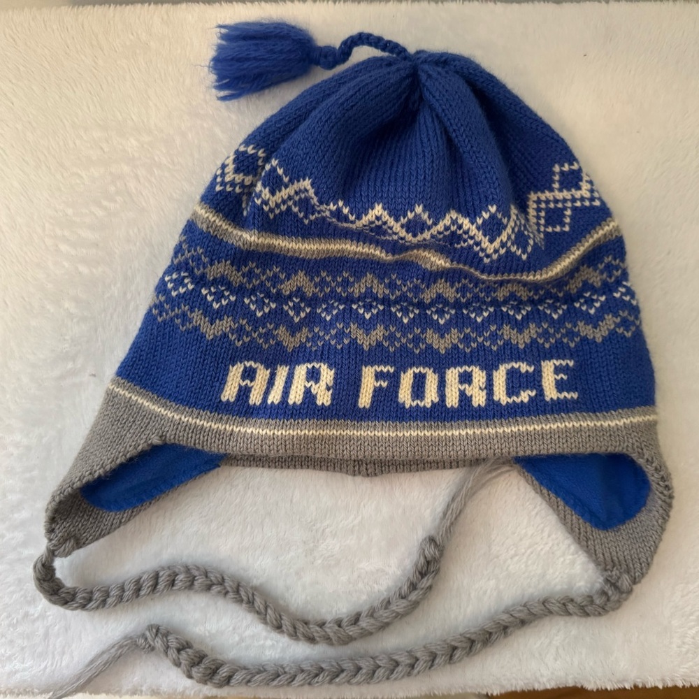 Vermont Originals Air Force Winter Hat, Blue White & Grey